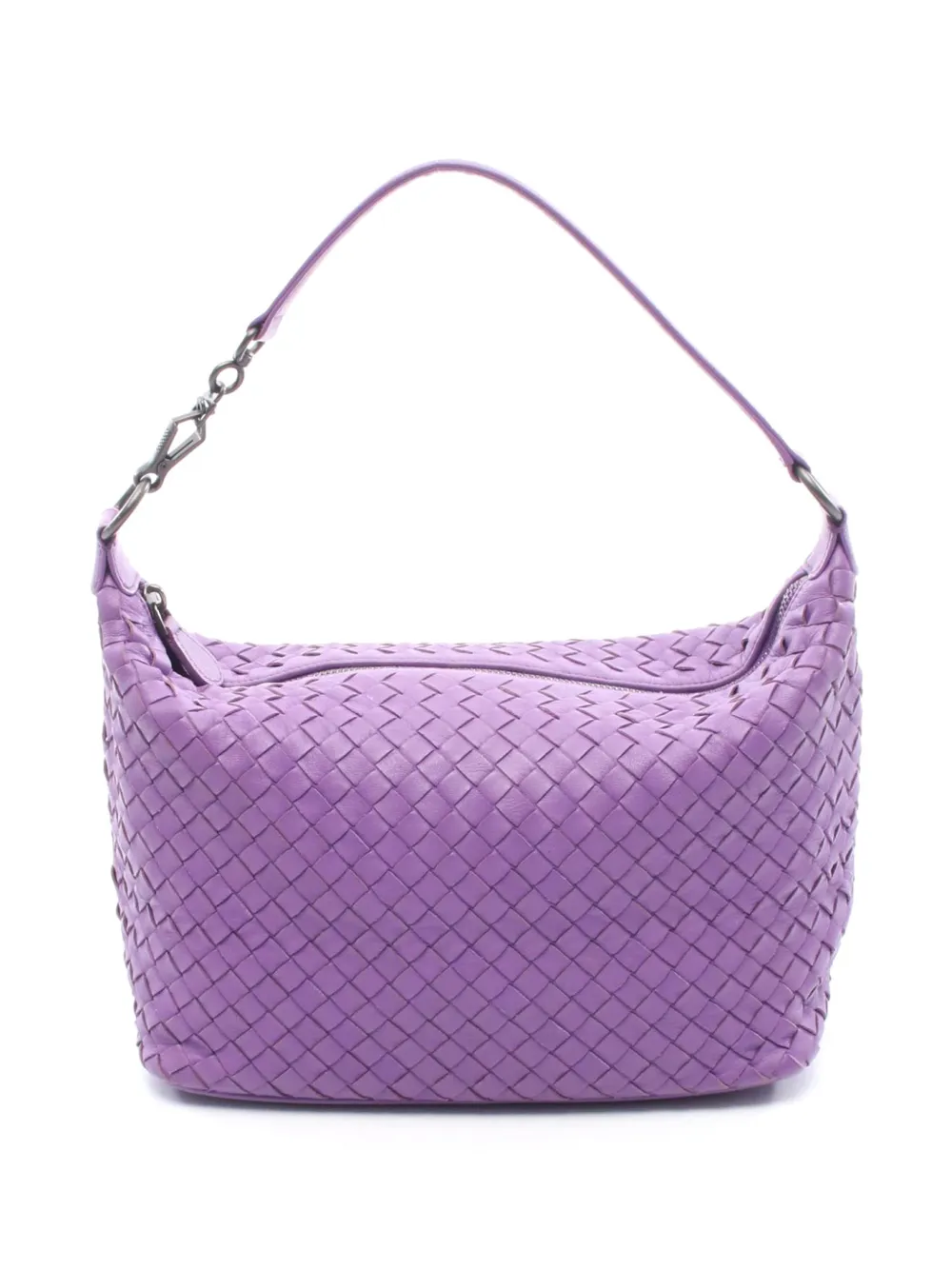 Bottega Veneta Pre-Owned Borsa a spalla in nappa con motivo Intrecciato 2012-2026 - Viola