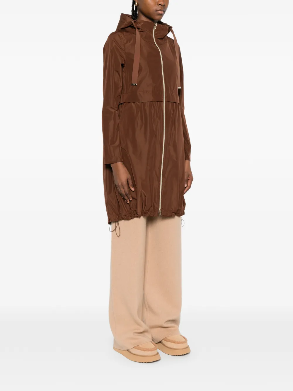  Herno Hooded Zip-fastening Coat - Brown 