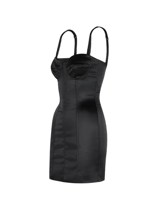 Dolce & Gabbana Satin Corset Minidress | Black