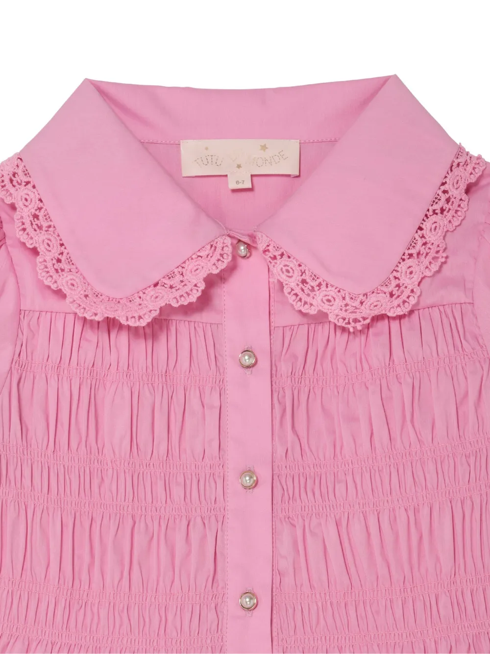 Tutu Du Monde Brigitte blouse met kanten kraag Roze