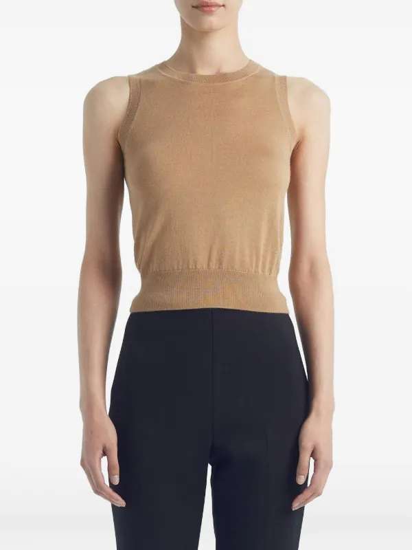Adam Lippes Ava Knitted Sweater in Brown