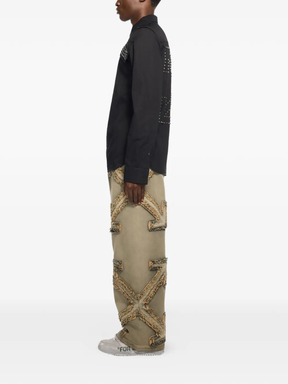  Off-white Camicia Con Borchie - Nero 