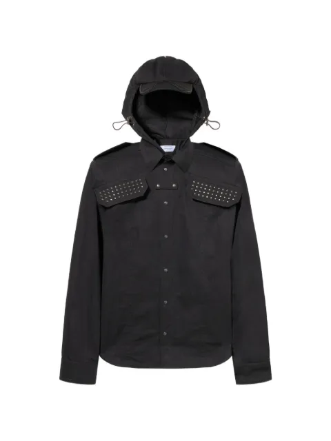 Off-White studded hooded shirt