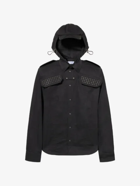 Off-White studded hooded shirt