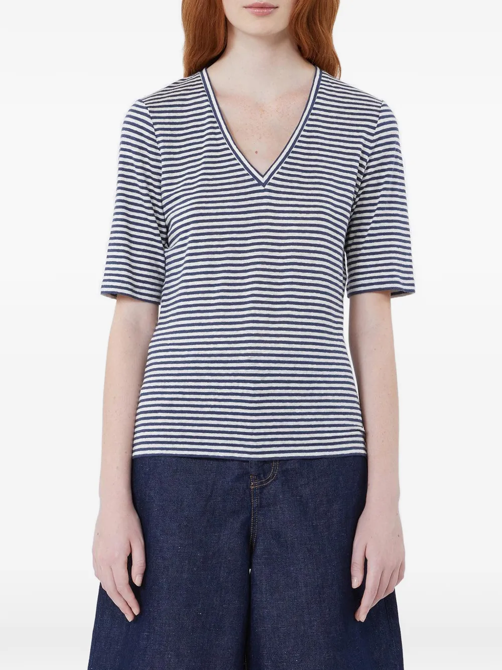  Weekend Max Mara Camiseta A Rayas - Azul 