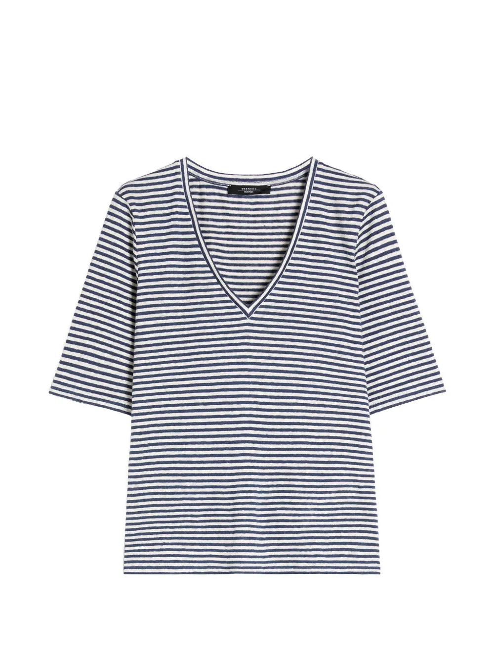 Max Mara T-shirt Opzione a righe con scollo a V - Blu