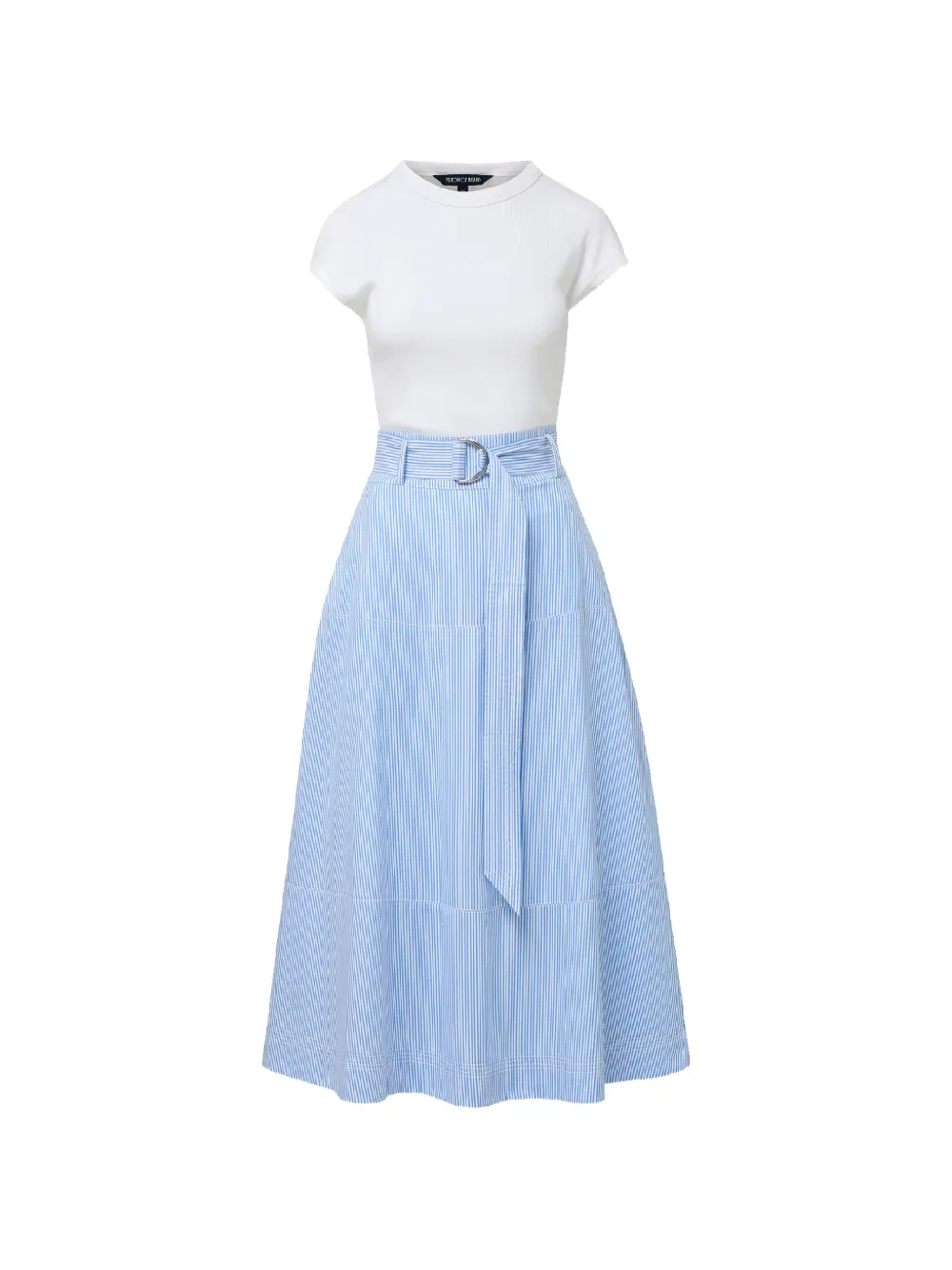 Veronica Beard Belmar striped belted dress - Blu