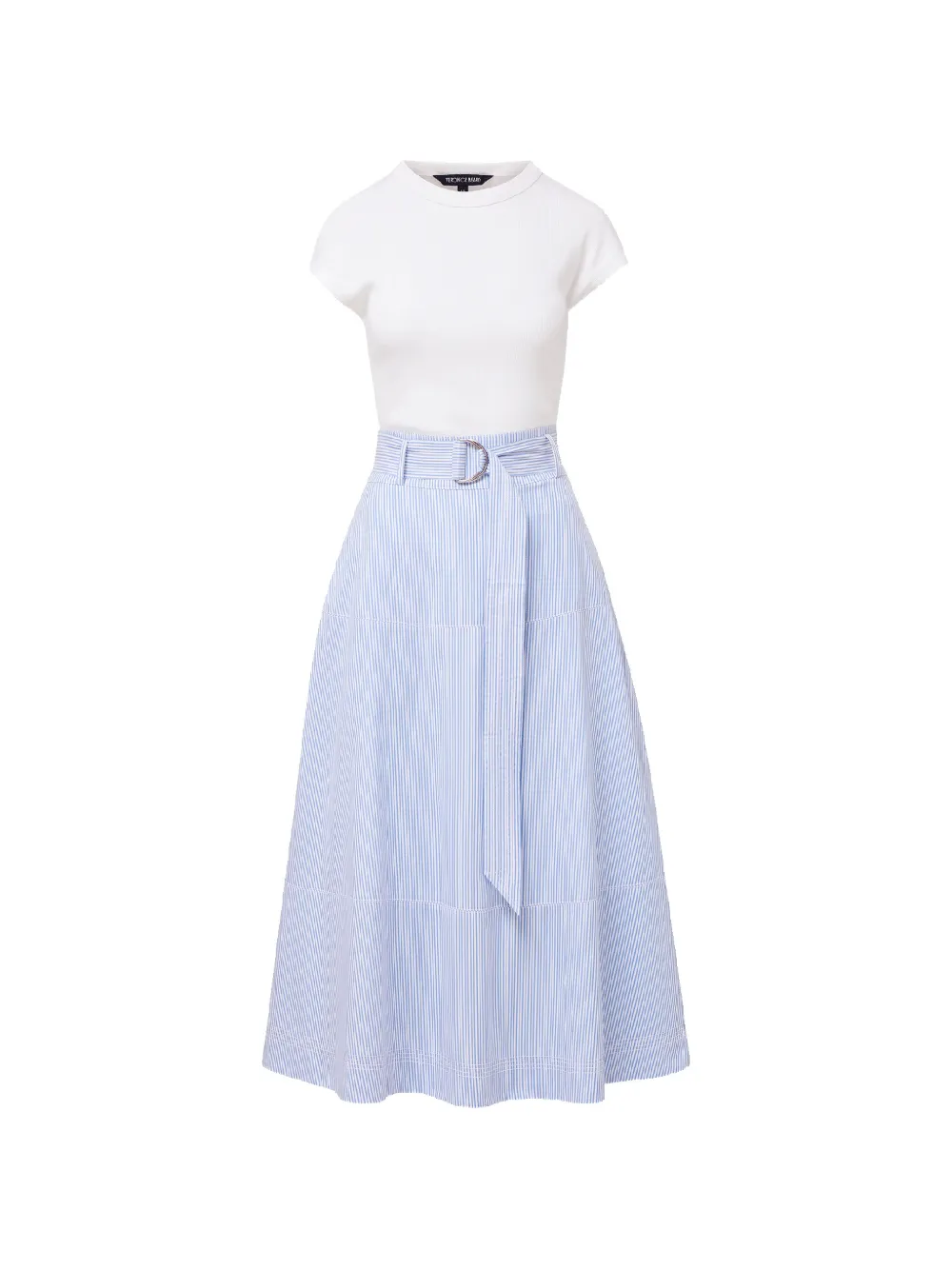 Veronica Beard Belmar striped belted dress - Blau