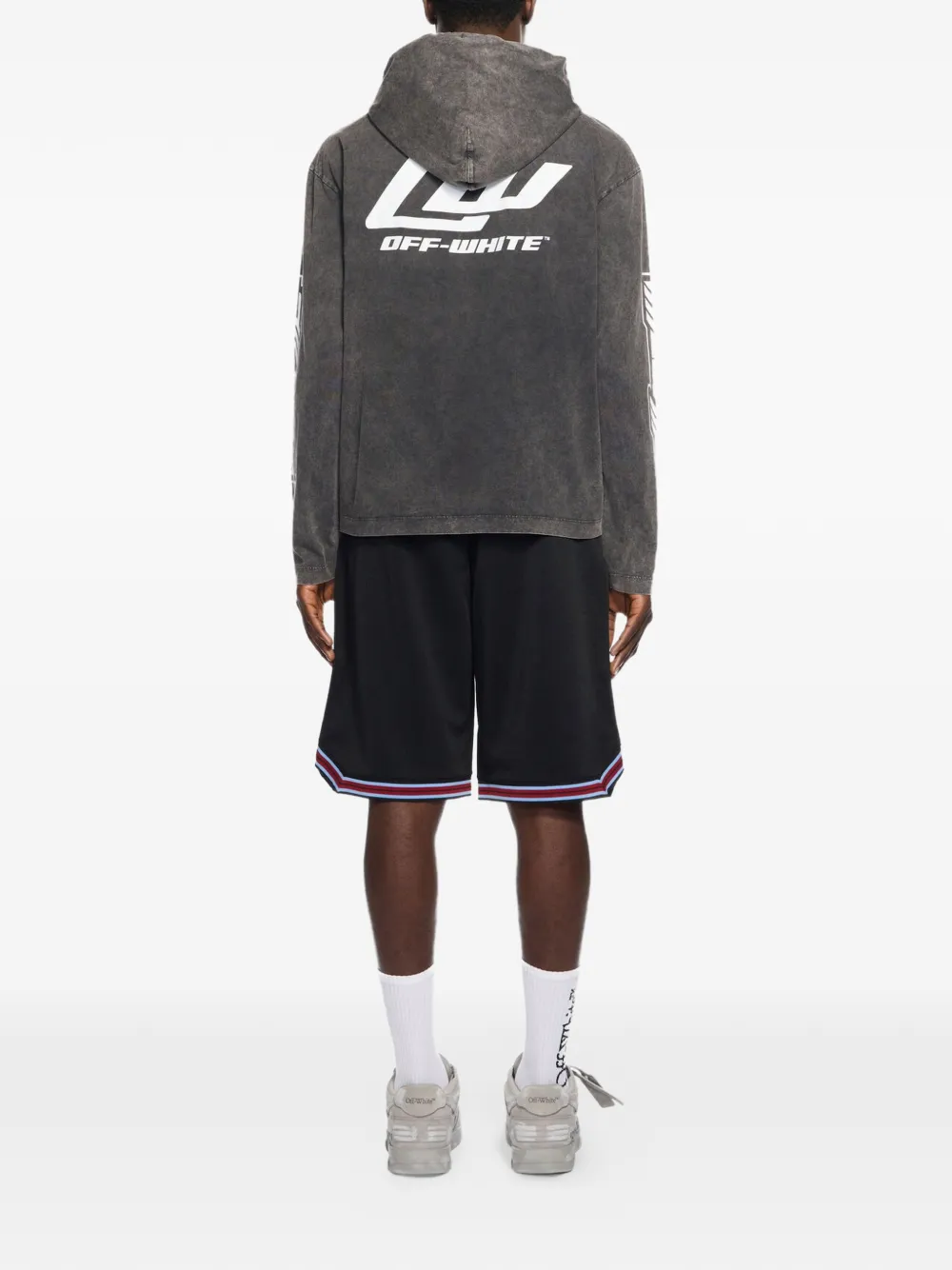 Off-White Basketbalshorts met trekkoord Zwart