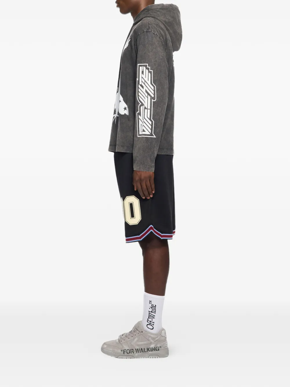 Off-White Basketbalshorts met trekkoord Zwart
