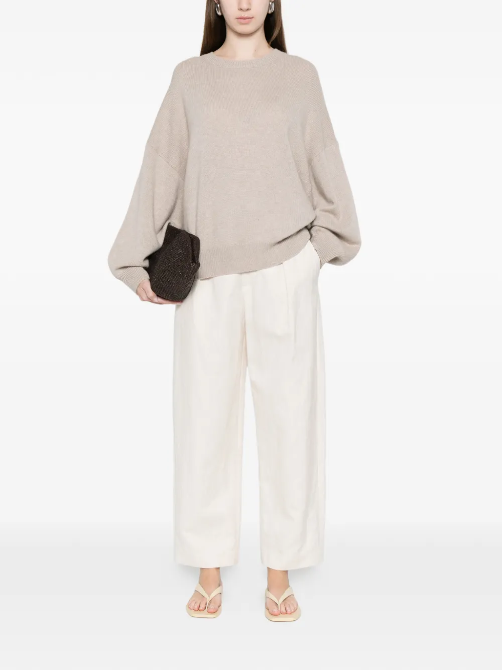  Lisa Yang Veira Dropped-shoulder Cashmere Sweater - Neutrals 