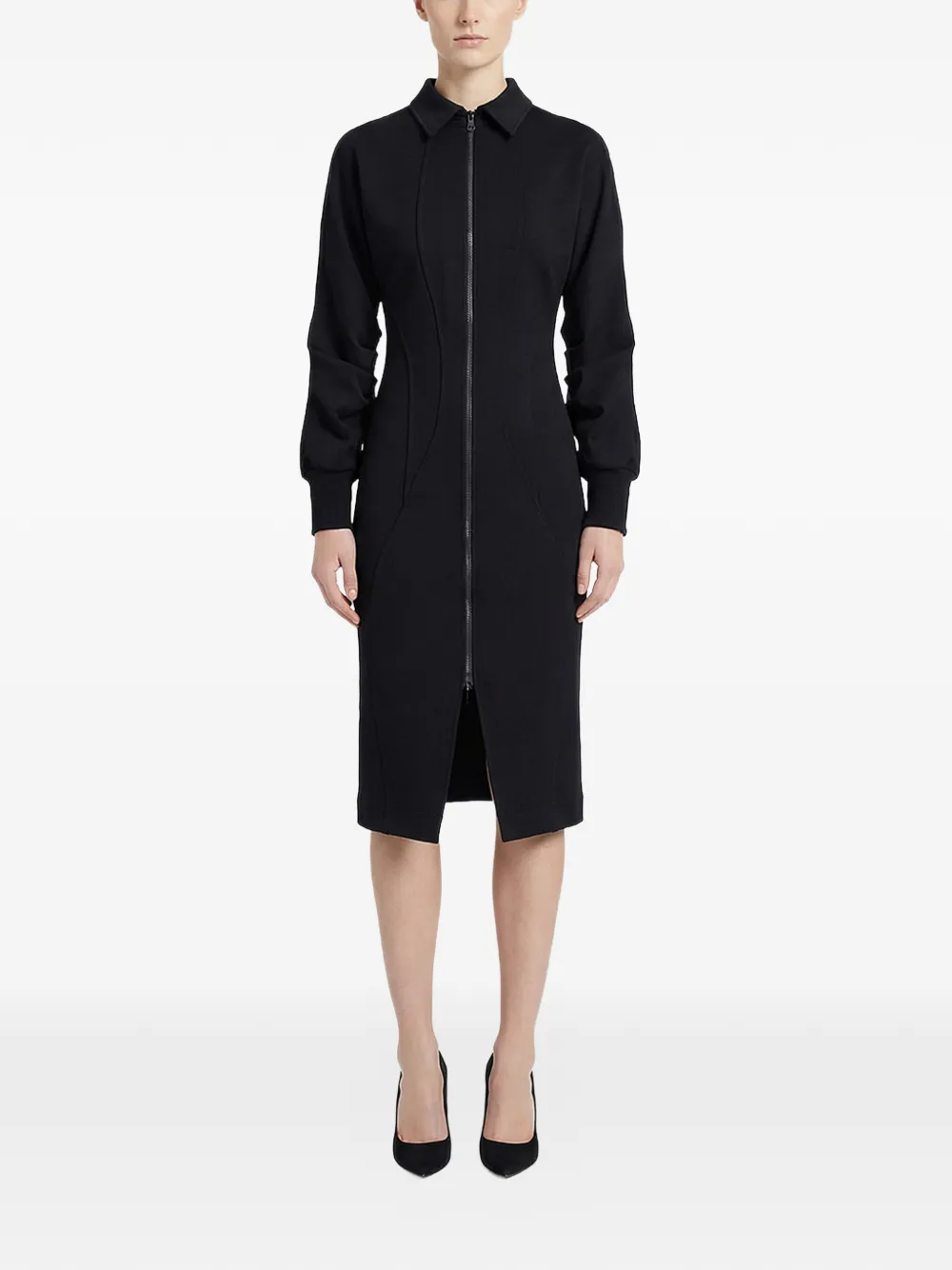 Zip Long-Sleeved Dress