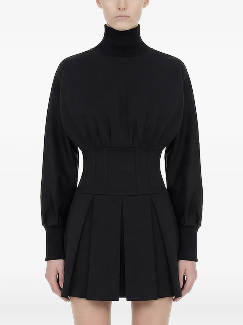  Hamza Nyssa Pleated Dress - Black 