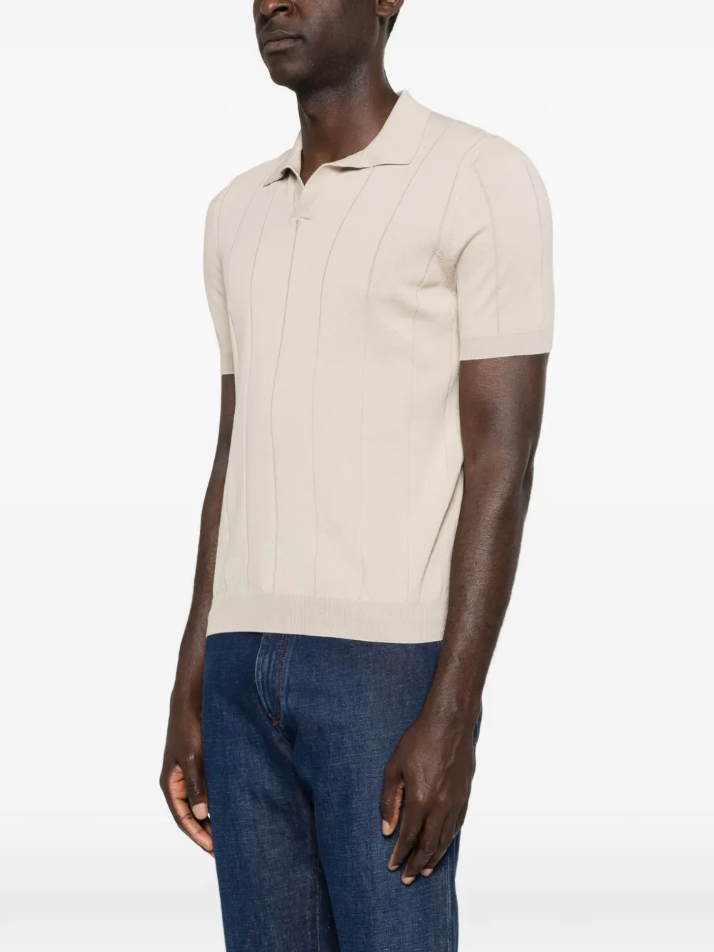 Gran Sasso T-shirt met polokraag Beige