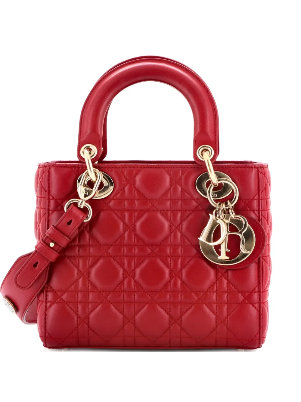 Christian Dior Pre-Owned My ABCDior Lady Dior Bag Cannage Quilt Lambskin crossbody bag - Rot