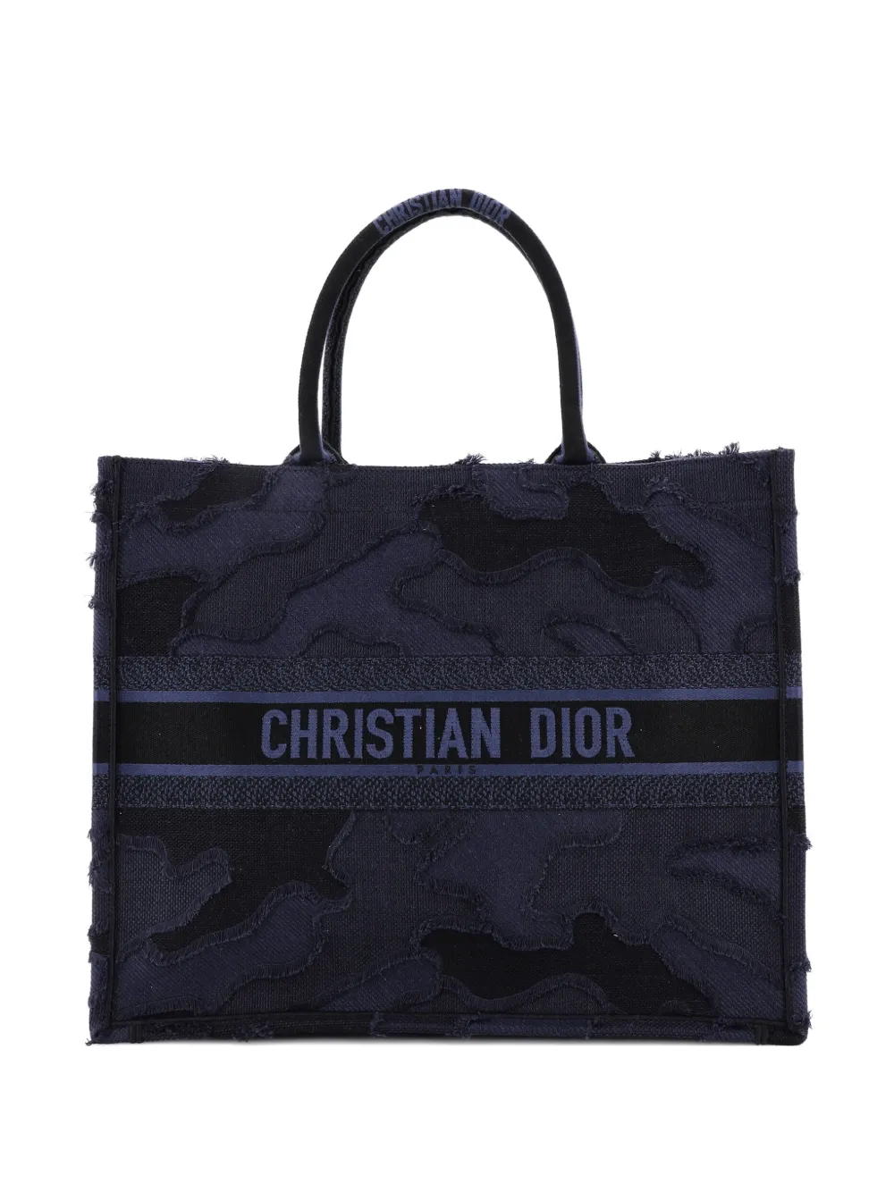 Christian Dior Pre-Owned Book Camouflage Embroidered Canvas Large tote bag - Nero