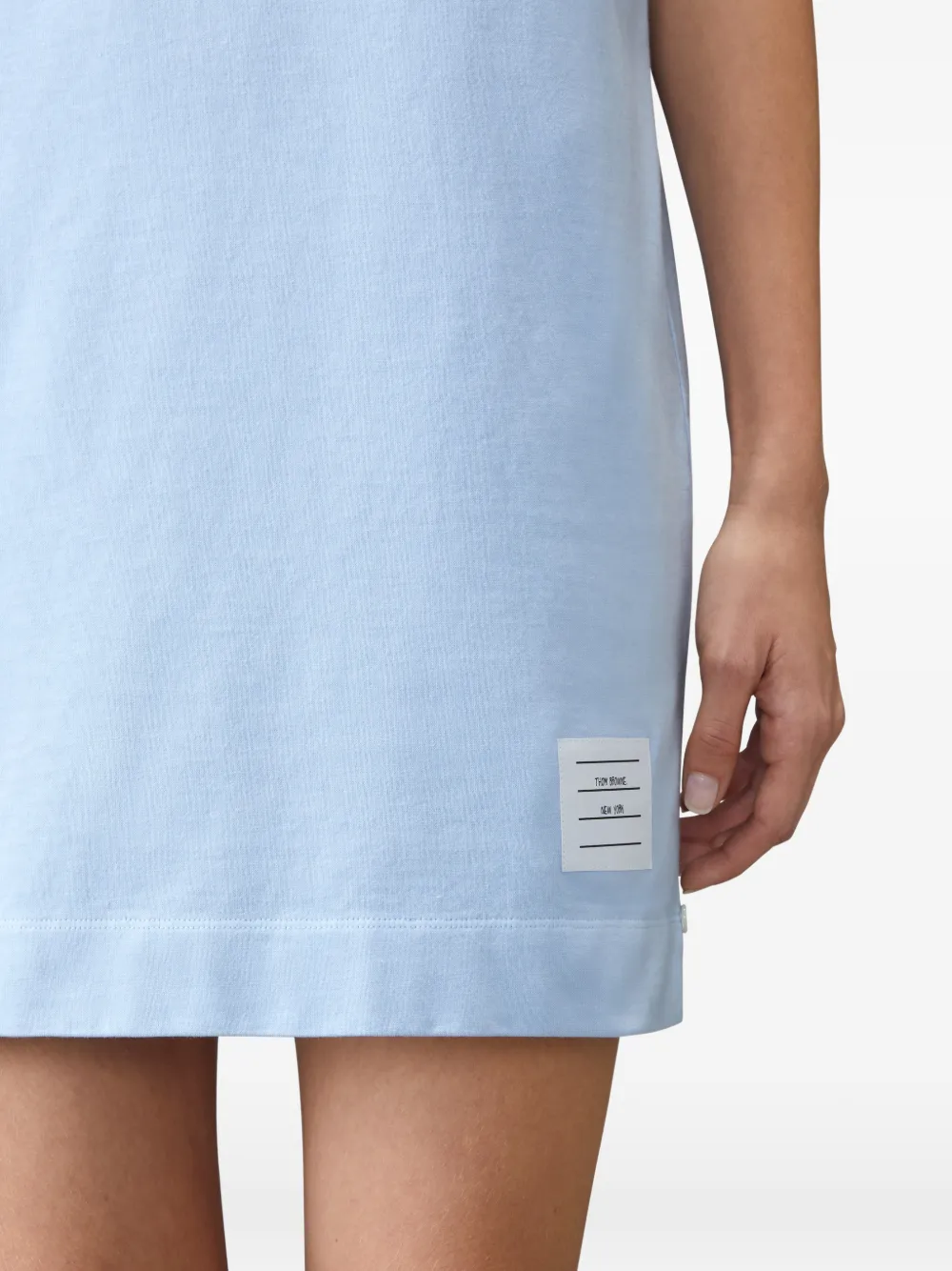 Thom Browne Jersey mini-jurk met vier strepen Blauw