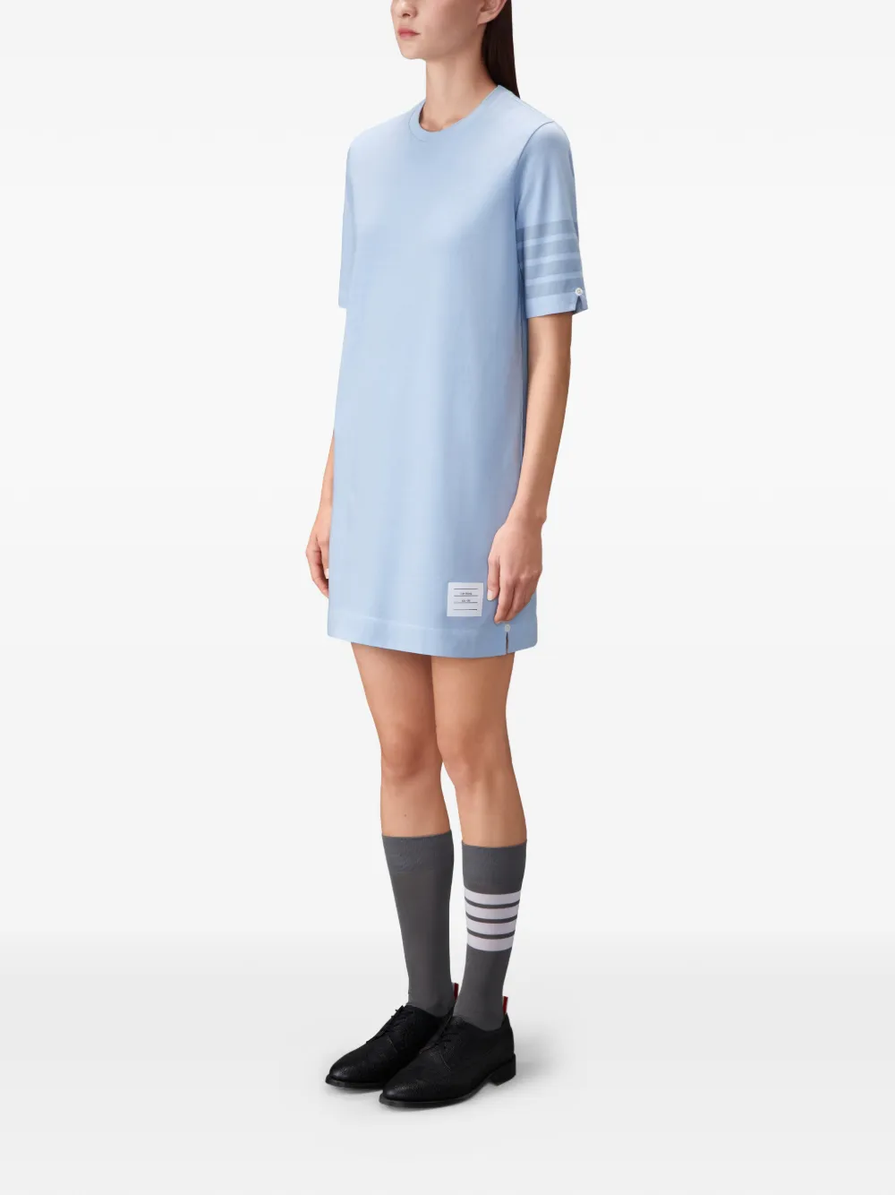 Thom Browne Jersey mini-jurk met vier strepen Blauw