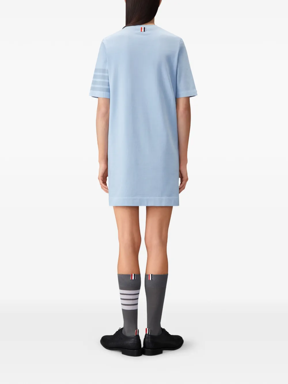 Thom Browne Jersey mini-jurk met vier strepen Blauw