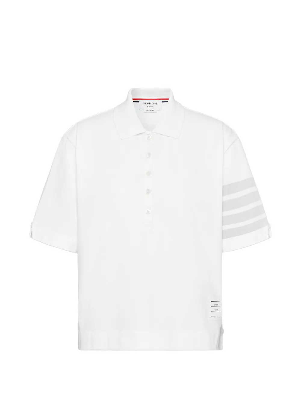 Thom Browne 4-bar jersey polo top - Bianco