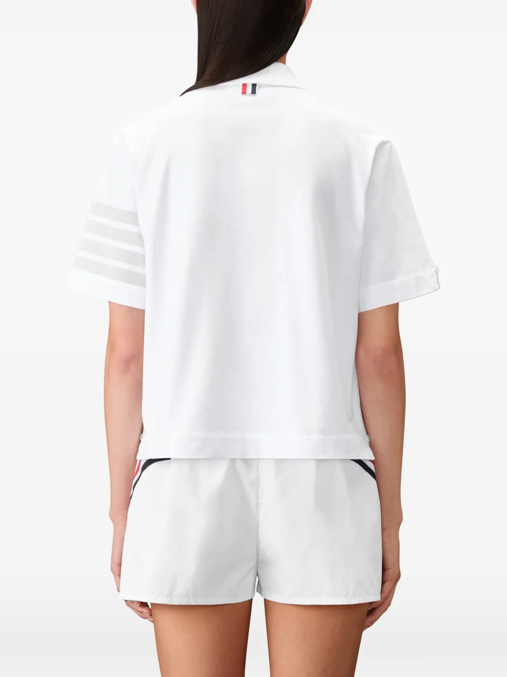 Thom Browne Jersey polotop met vier strepen Wit
