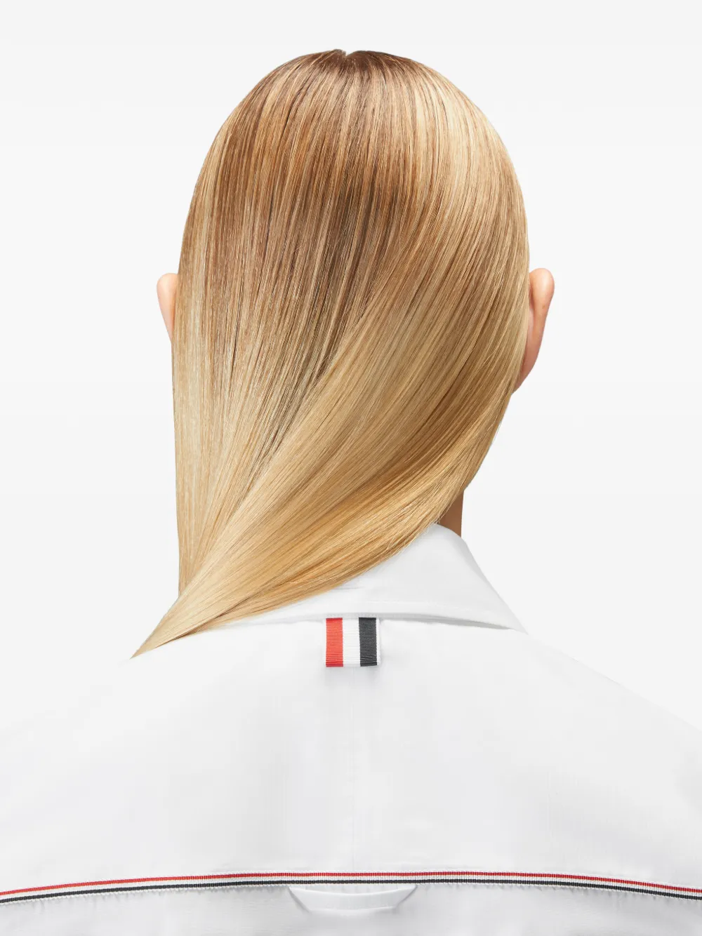 Thom Browne Popeline blouse met korte mouwen en RWB-afwerking Wit