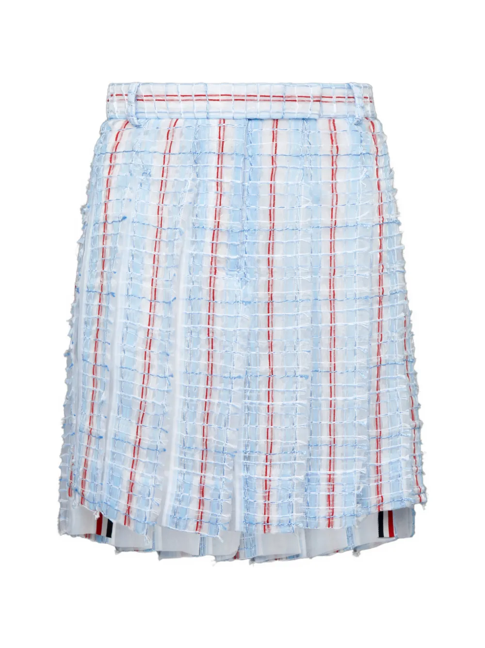 Thom Browne patterned tweed pleated mini skirt - Blu