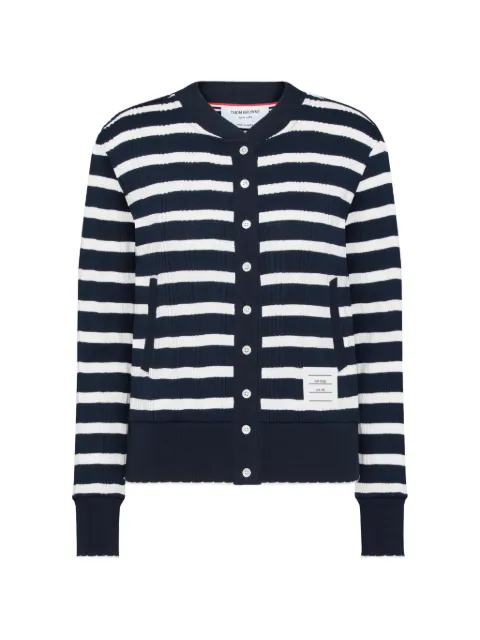 Thom Browne striped ribbed scallop cardigan