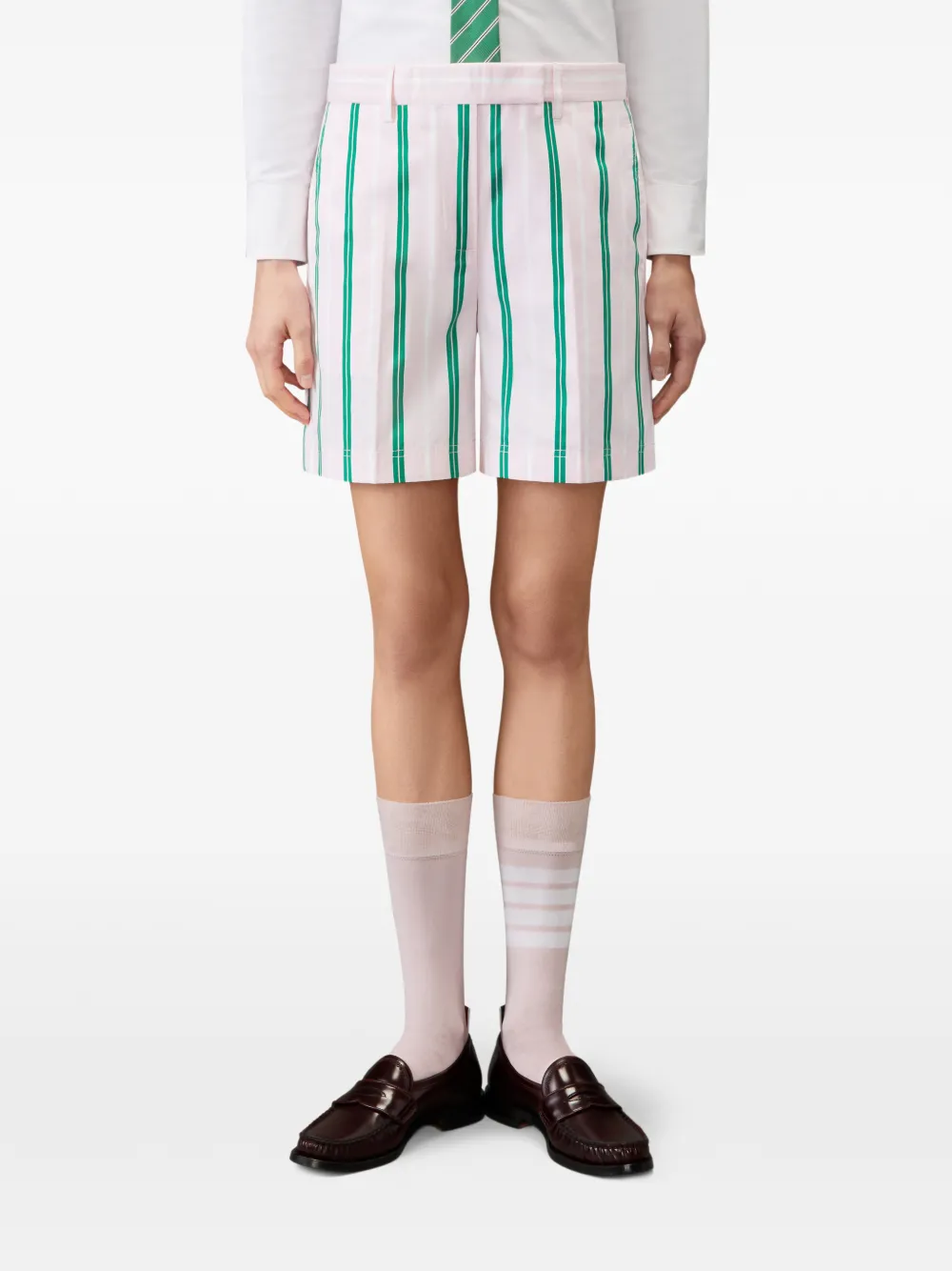 Thom Browne Gestreepte shorts Roze