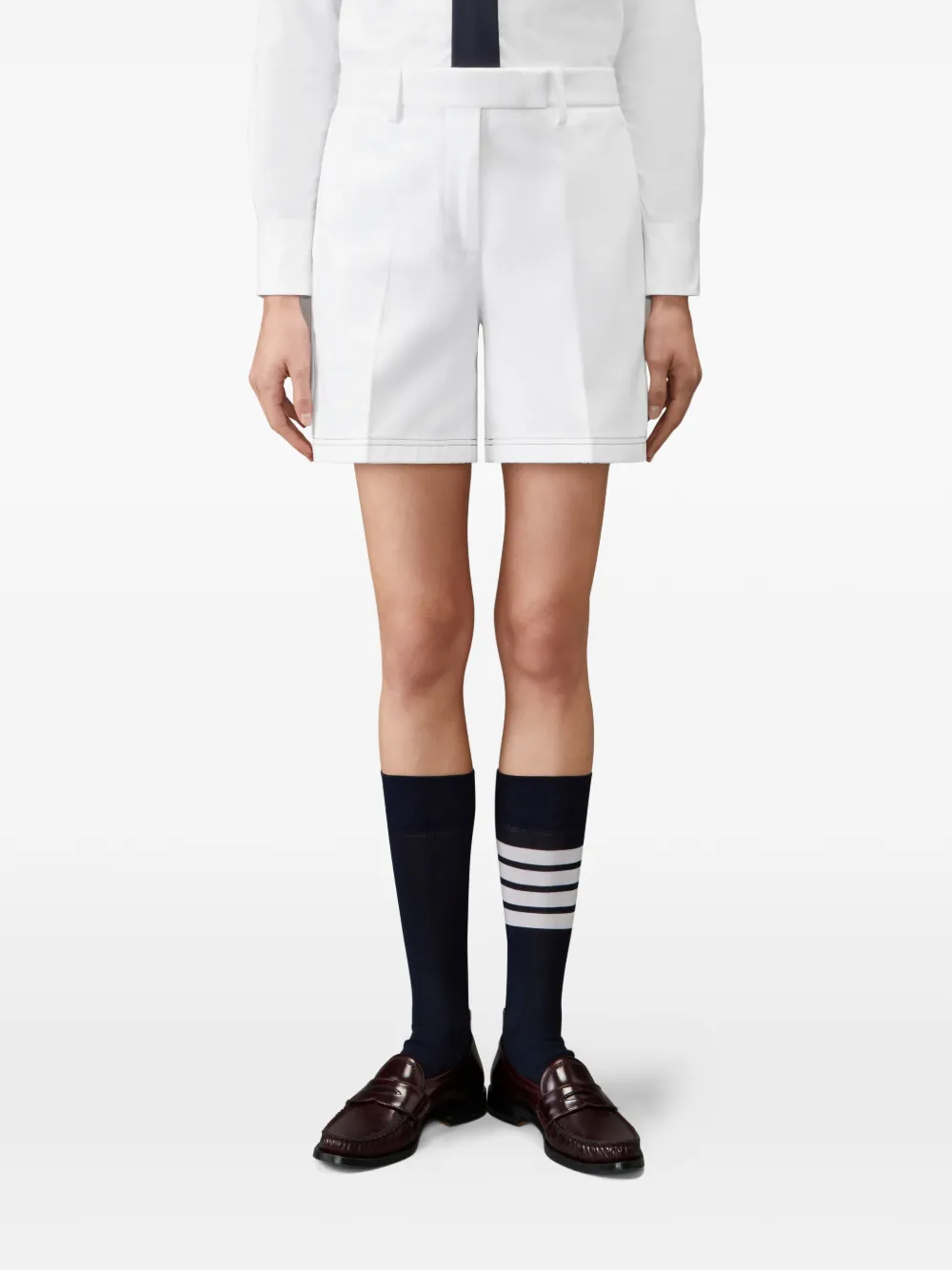  Thom Browne Flat-front Shorts - White 