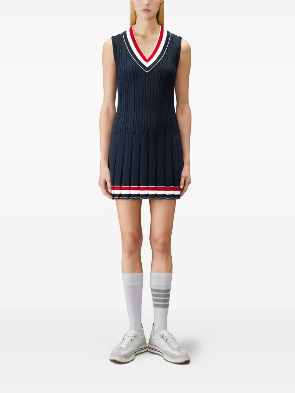 Thom Browne Gestreepte mini-jurk Blauw