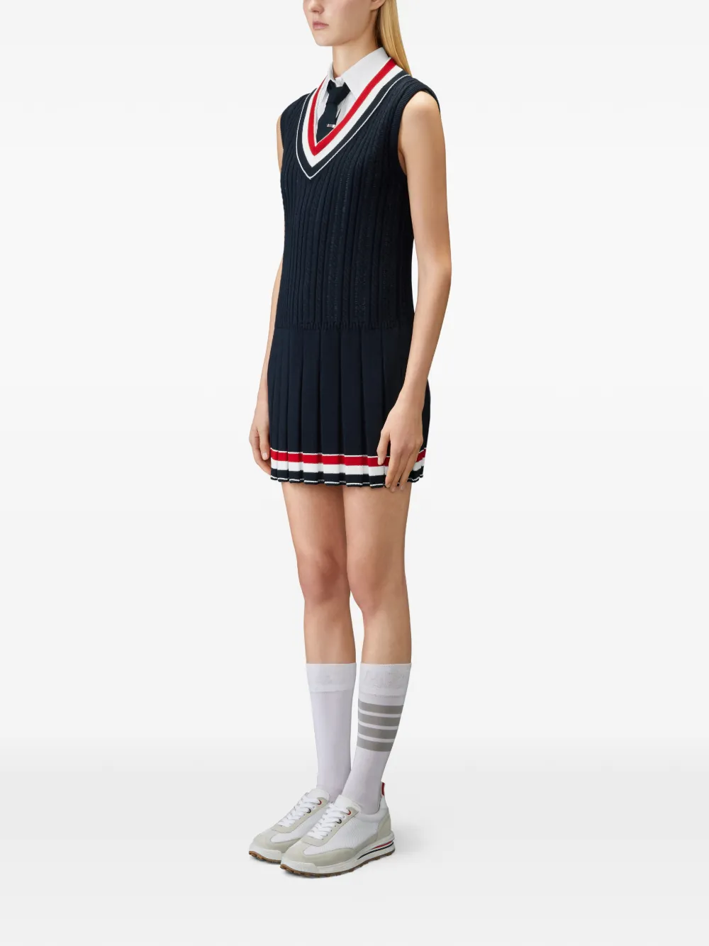 Thom Browne Gestreepte mini-jurk Blauw