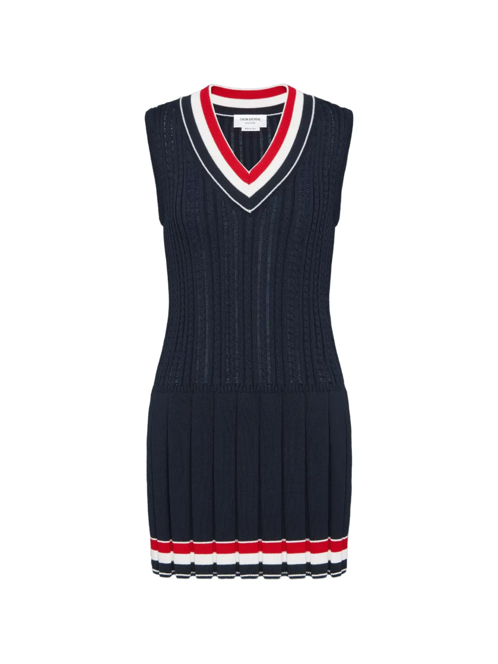 Thom Browne striped cable mini dress - Blau