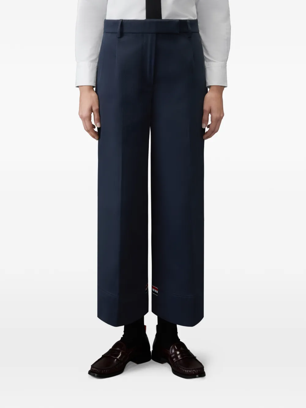  Thom Browne Flat-front Cropped Trousers - Blue 