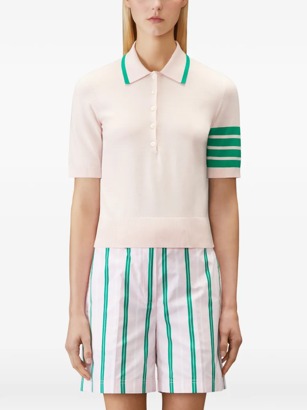 Thom Browne Hector intarsia polotop met 4 strepen Roze