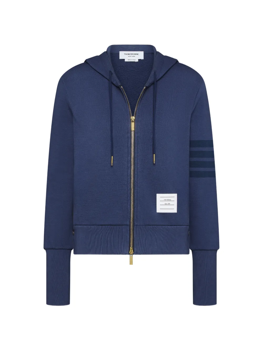 Thom Browne 4-bar loopback hoodie - Blu