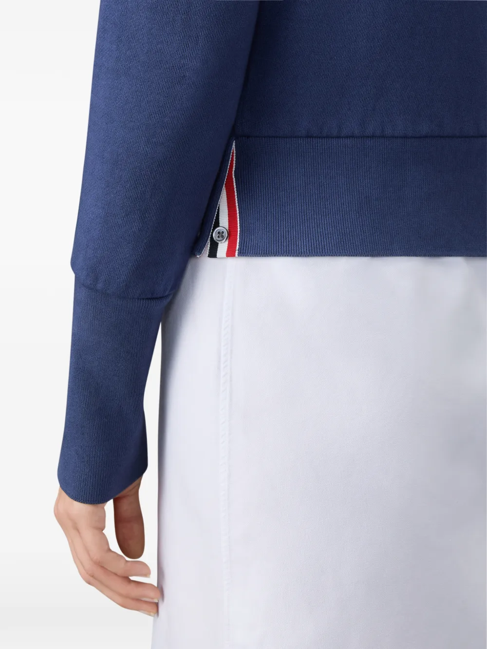 Thom Browne 4-Bar loopback hoodie Blauw