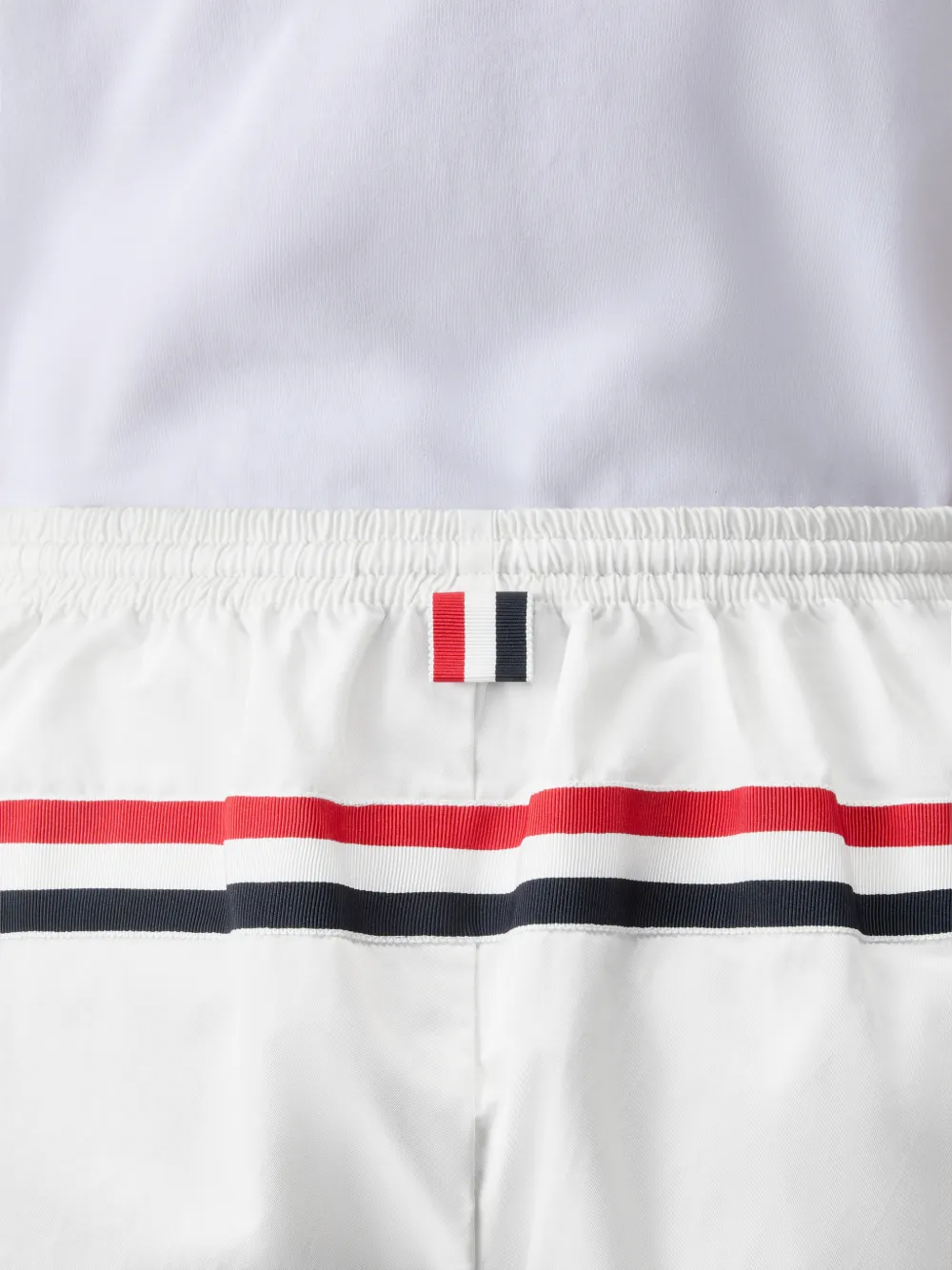 Thom Browne Shorts met streep en trekkoord Wit