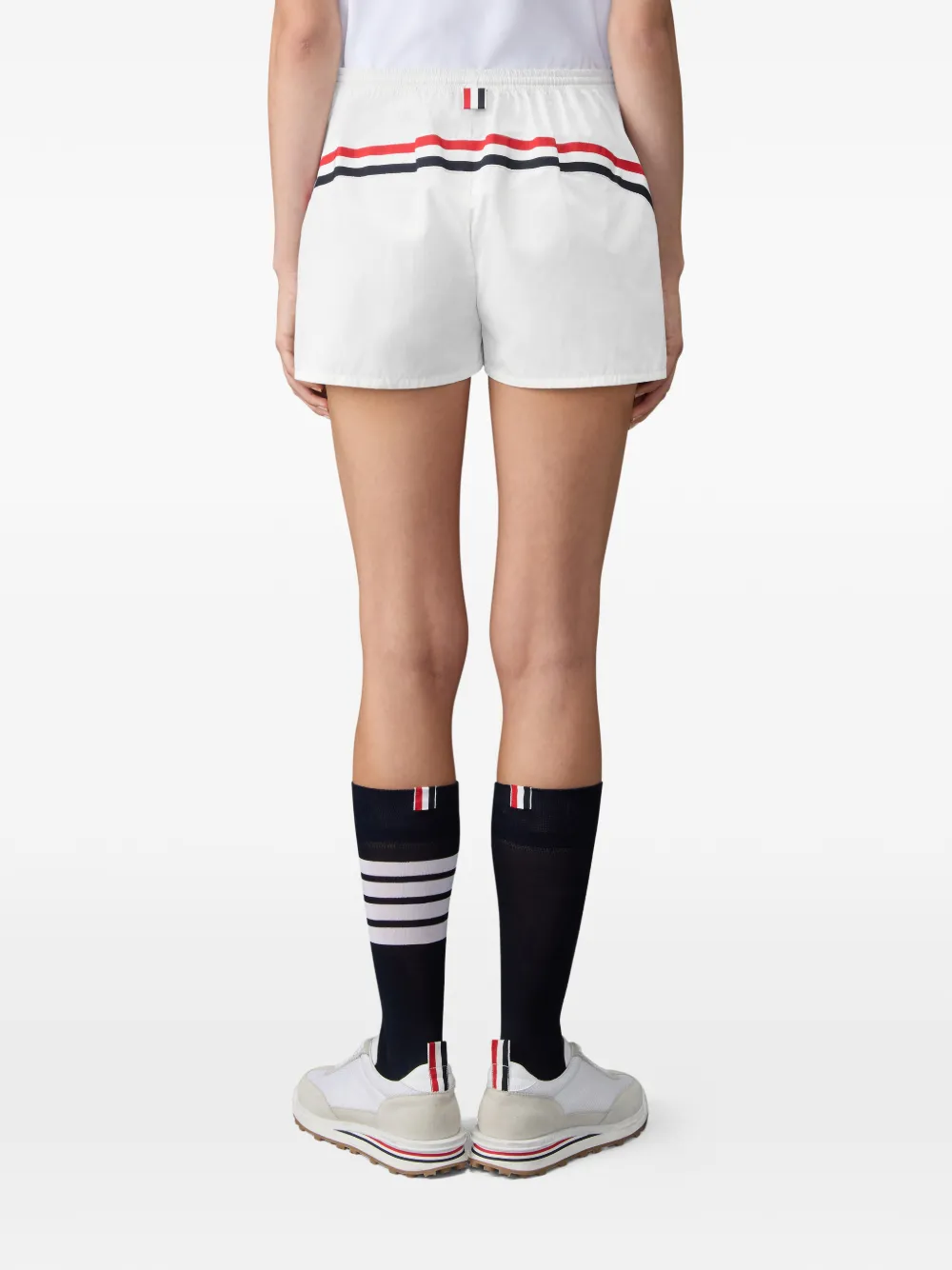 Thom Browne Shorts met streep en trekkoord Wit