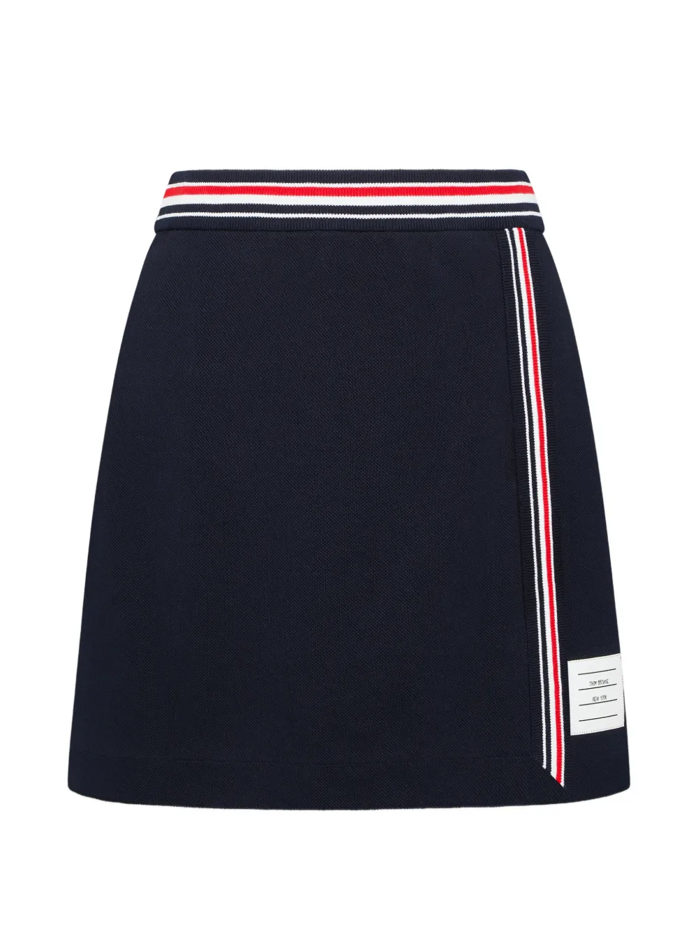 Thom Browne striped-trim wrap mini skirt - Blu