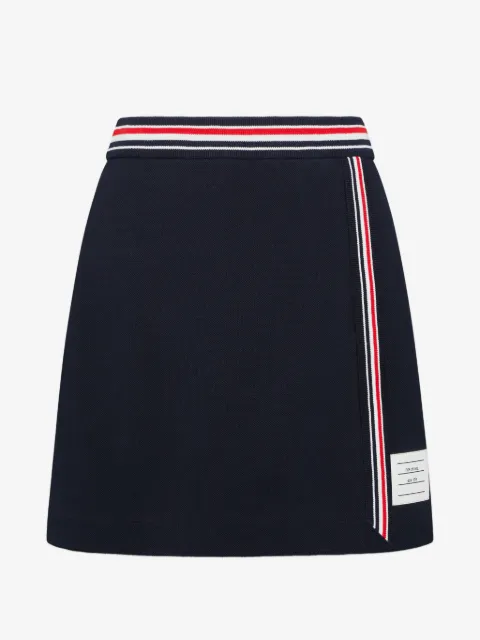 Thom Browne falda corta cruzada con ribete de rayas