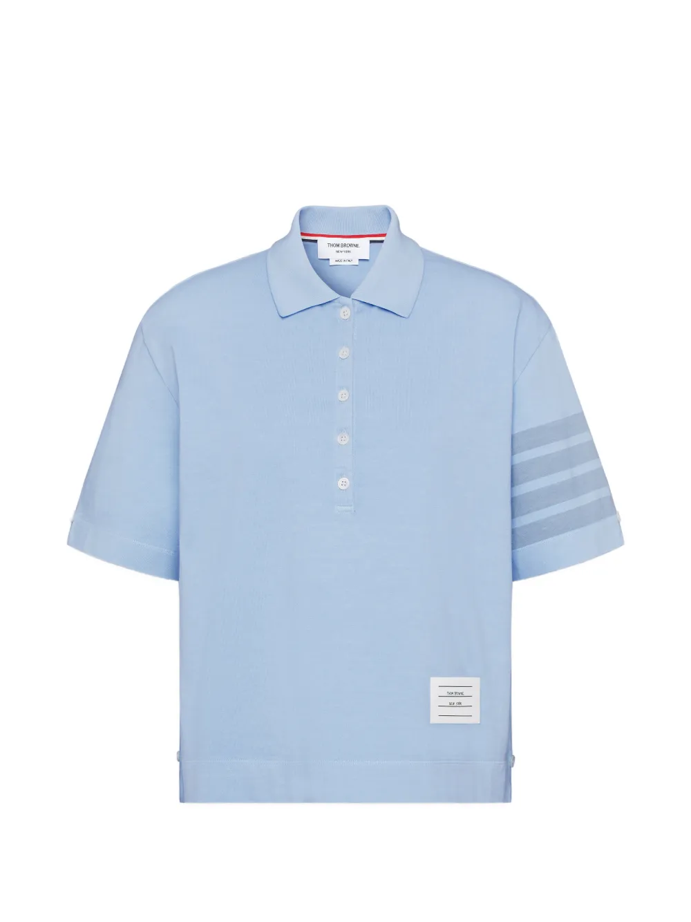 Thom Browne Polo in jersey con dettaglio a 4 righe - Blu