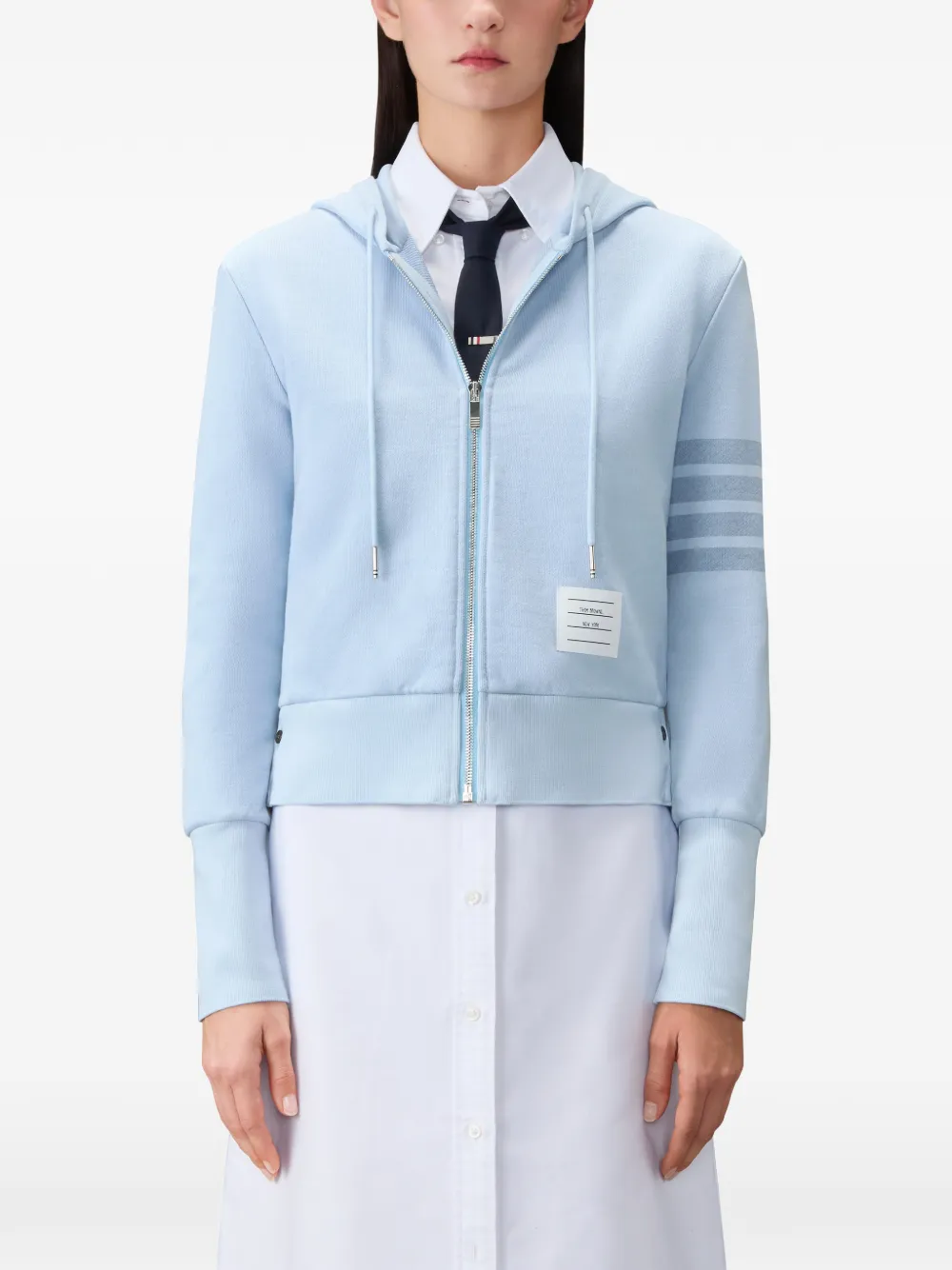 Thom Browne 4-Bar loopback hoodie Blauw