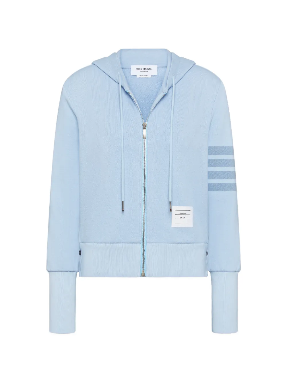 Thom Browne Felpa con dettaglio a 4 righe e cappuccio - Blu