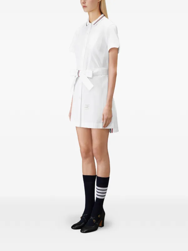 thom browne white dress Solid Poplin Bow Shirtdress | dimensional tweed size-38-x-30 USMC MARINE CORPS DRESS SIZE:US 8
