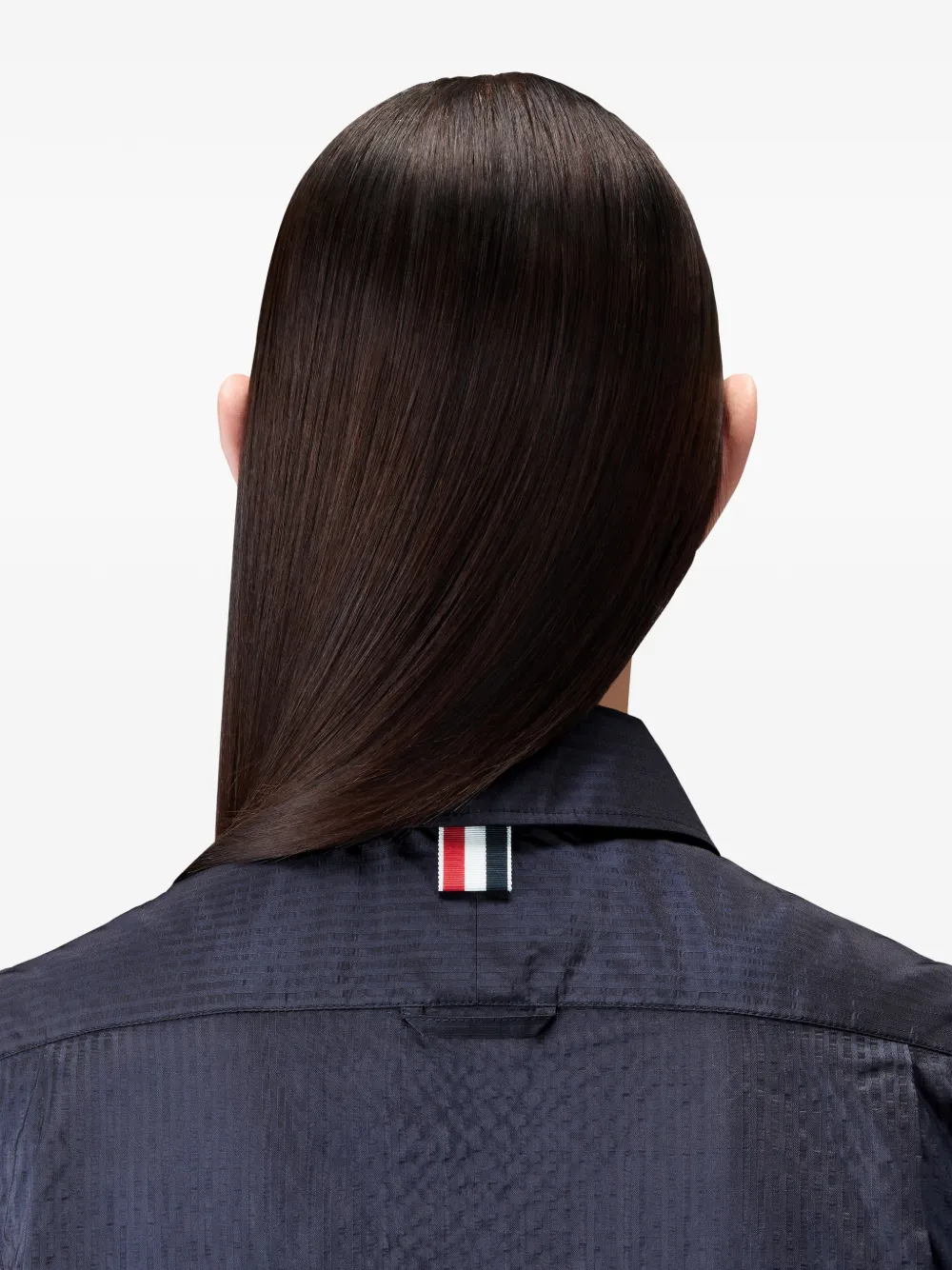 Thom Browne Zijden seersucker blousejurk met plooien Blauw