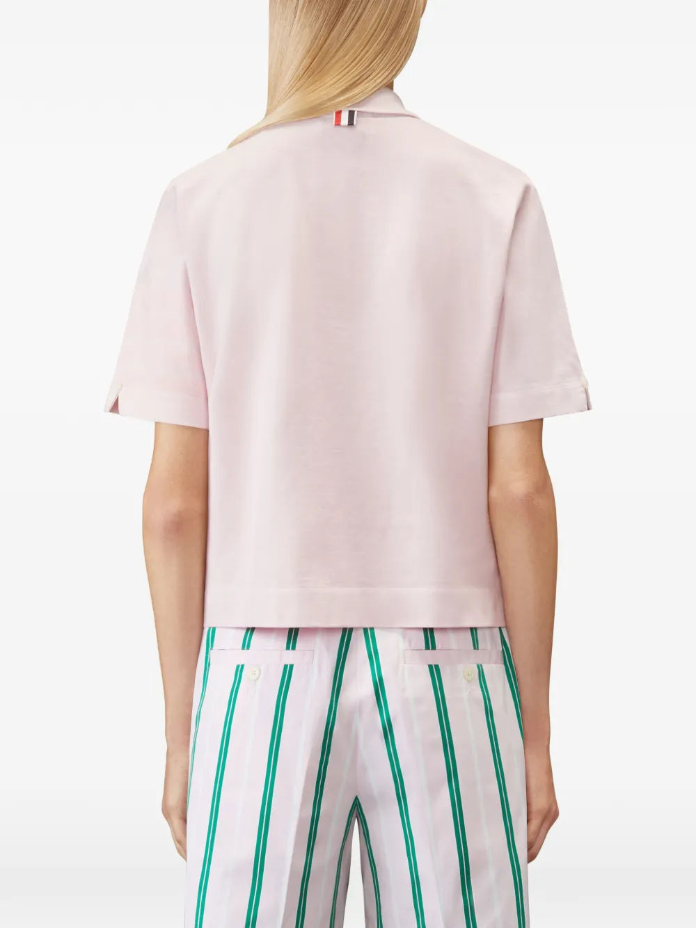 Thom Browne 4-Bar jersey poloshirt Roze