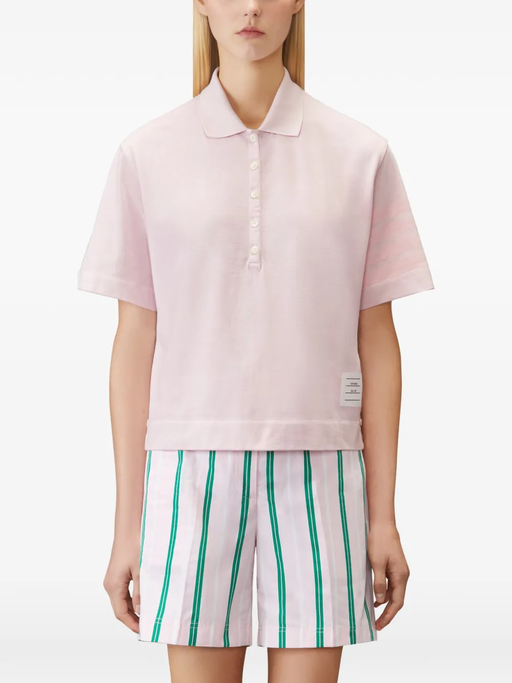 Thom Browne 4-Bar jersey poloshirt Roze