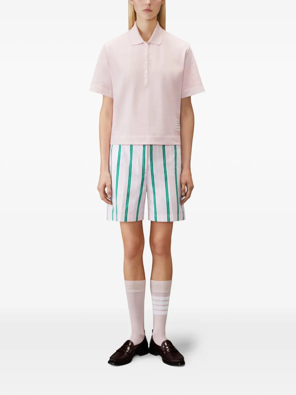 Thom Browne 4-Bar jersey poloshirt Roze