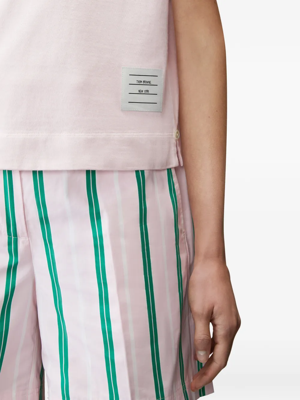 Thom Browne 4-Bar jersey poloshirt Roze
